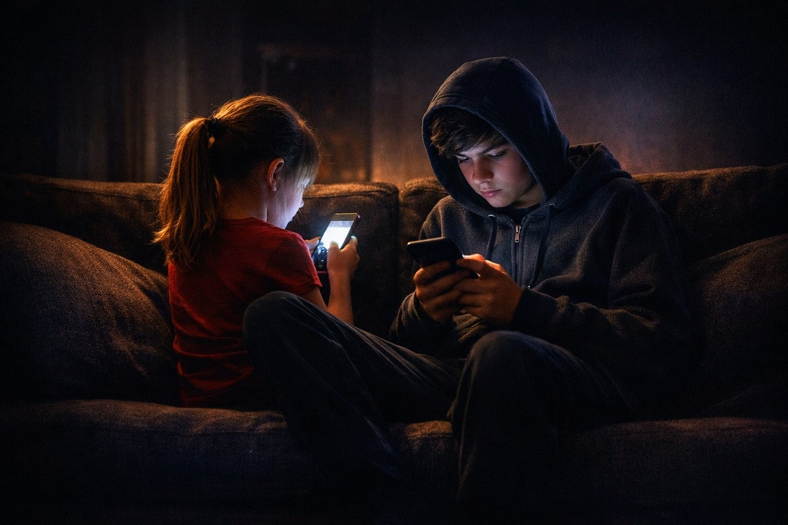 Crianças usando dispositivos digitais